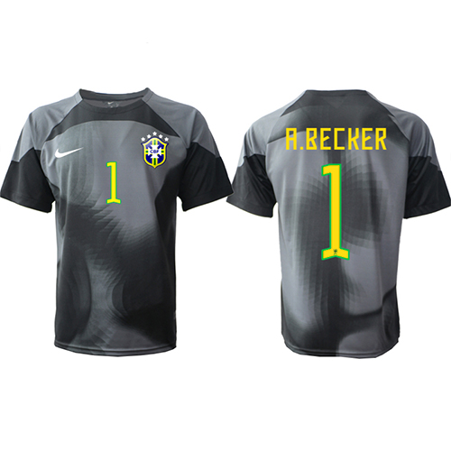 Billige Brasil Alisson Becker #1 Keeper Hjemmetrøye VM 2022 Kortermet